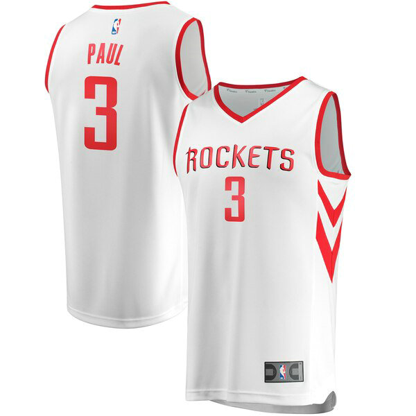 Maillot Houston Rockets Homme Chris Paul 3 Association Edition Blanc